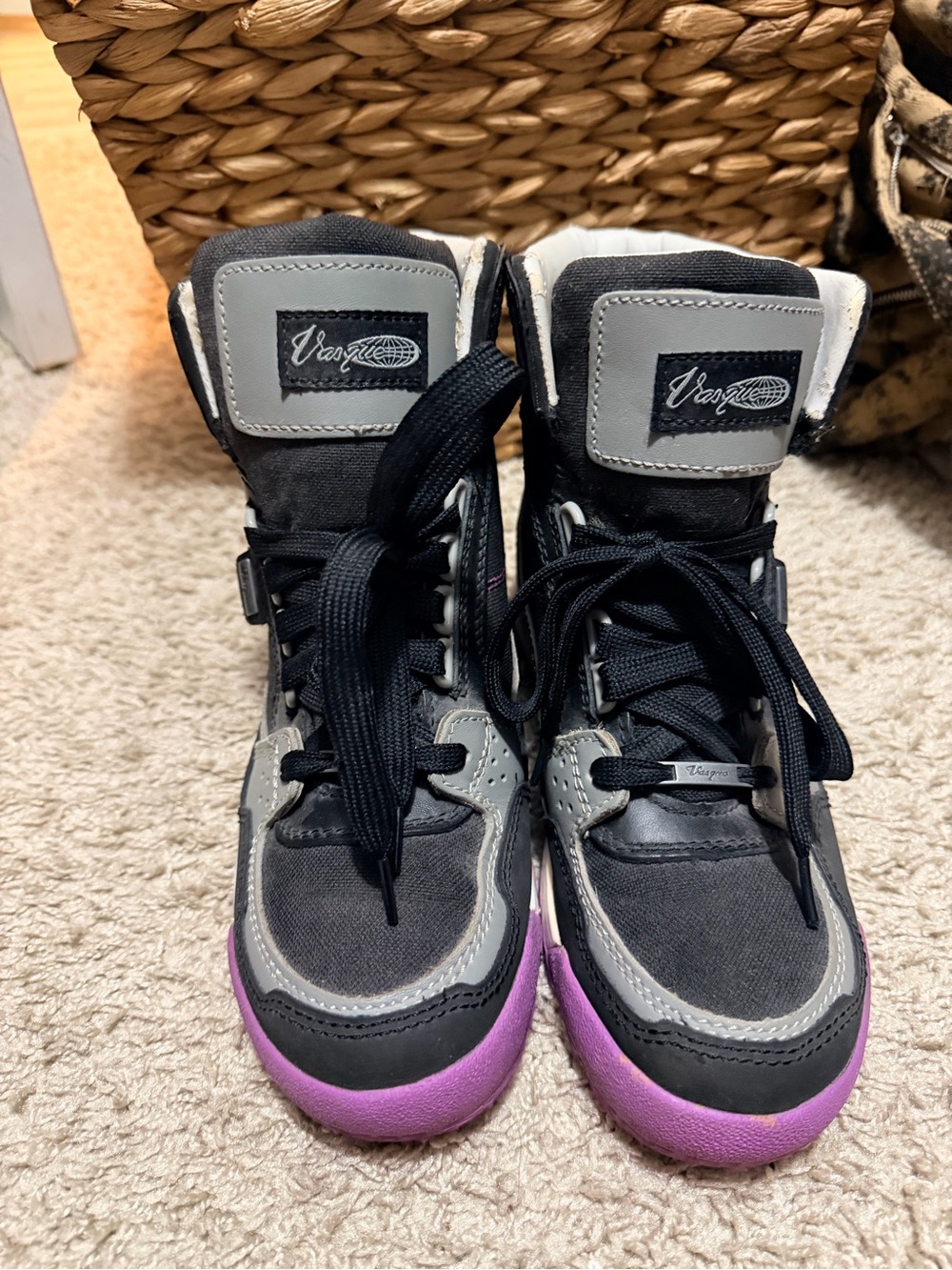 Vasque Women's Lace-Up High Top Boots in Black, Gray and Purple